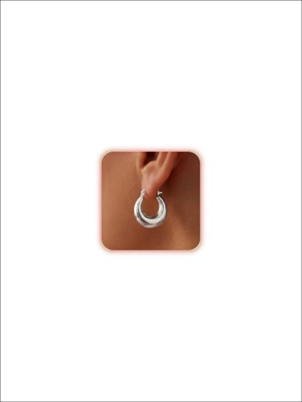 Chunky Hoop Earrings 25mm Silver Plated Lightweight Huggie
